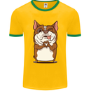 A Cute Dog With a Heart Sign Mens Ringer T-Shirt FotL Gold/Green