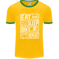 Cycling Eat Sleep Bike Repeat Funny Bicycle Mens Ringer T-Shirt FotL Gold/Green