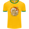 Dear Santa Funny Equestrian Horse Christmas Mens Ringer T-Shirt FotL Gold/Green