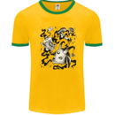 Dark Magic Black Voodoo Magic Mushrooms Mens Ringer T-Shirt Gold/Green