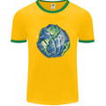Earth Hands Climate Change Environment Mens Ringer T-Shirt FotL Gold/Green