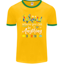 Autism In a World Be Kind Autistic ASD Mens Ringer T-Shirt FotL Gold/Green