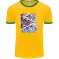 Surfing Axoloti Surfer Mens Ringer T-Shirt FotL Gold/Green