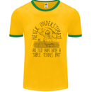 Never Underestimate an Old Man Table Tennis Mens White Ringer T-Shirt Gold/Green