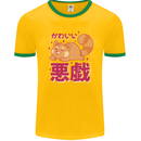 Kawaii Red Panda Japanese Cute Mens Ringer T-Shirt FotL Gold/Green