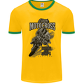 Extreme Motocross Dirt Bike MotoX Motosport Mens Ringer T-Shirt FotL Gold/Green