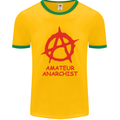 Amateur Anarchist Anarchism Activist Funny Mens Ringer T-Shirt FotL Gold/Green