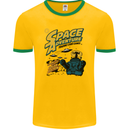 Space Adventure Astronaut Mens Ringer T-Shirt FotL Gold/Green