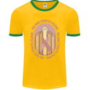 Breast Cancer Awareness Fights Alone Mens Ringer T-Shirt FotL Gold/Green