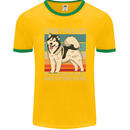Alaskan Dog Sorry I'm Late Mens Ringer T-Shirt FotL Gold/Green