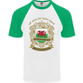 All Men Are Born Equal Welshmen Wales Welsh Mens S/S Baseball T-Shirt White/Green