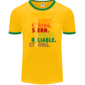 Fathers Day Gift Present For Dad Daddy Mens Ringer T-Shirt FotL Gold/Green