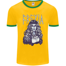 Freyja Norse Goddess Viking Valhalla Mens Ringer T-Shirt FotL Gold/Green