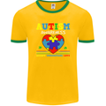 Autism Awareness Autistic Love Accept ASD Mens Ringer T-Shirt FotL Gold/Green