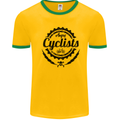 Angry Cyclist Cyclist Funny Bicycle Bike Mens White Ringer T-Shirt Gold/Green