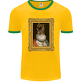 The One True Cat King Funny Mens Ringer T-Shirt FotL Gold/Green