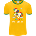 Autism Unicorn Embrace Different Autistic Mens Ringer T-Shirt FotL Gold/Green