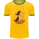Sagittarius Woman Zodiac Star Sign Mens Ringer T-Shirt FotL Gold/Green