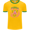 Fungi Magic Mushrooms Trippy LSD Mens Ringer T-Shirt FotL Gold/Green