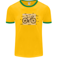 Bicycle Anatomy Funny Cycling Cyclist Funny Mens White Ringer T-Shirt Gold/Green