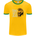 Punks Not Dead Skinhead Skull Mens Ringer T-Shirt FotL Gold/Green