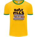 Cats Happy Pills Funny Feline Mens Ringer T-Shirt Gold/Green