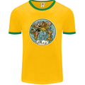 Climate Change It's Never Too Late Mens Ringer T-Shirt FotL Gold/Green