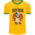 Babylorian Funny Baby Toddler Infant Parody Mens White Ringer T-Shirt Gold/Green