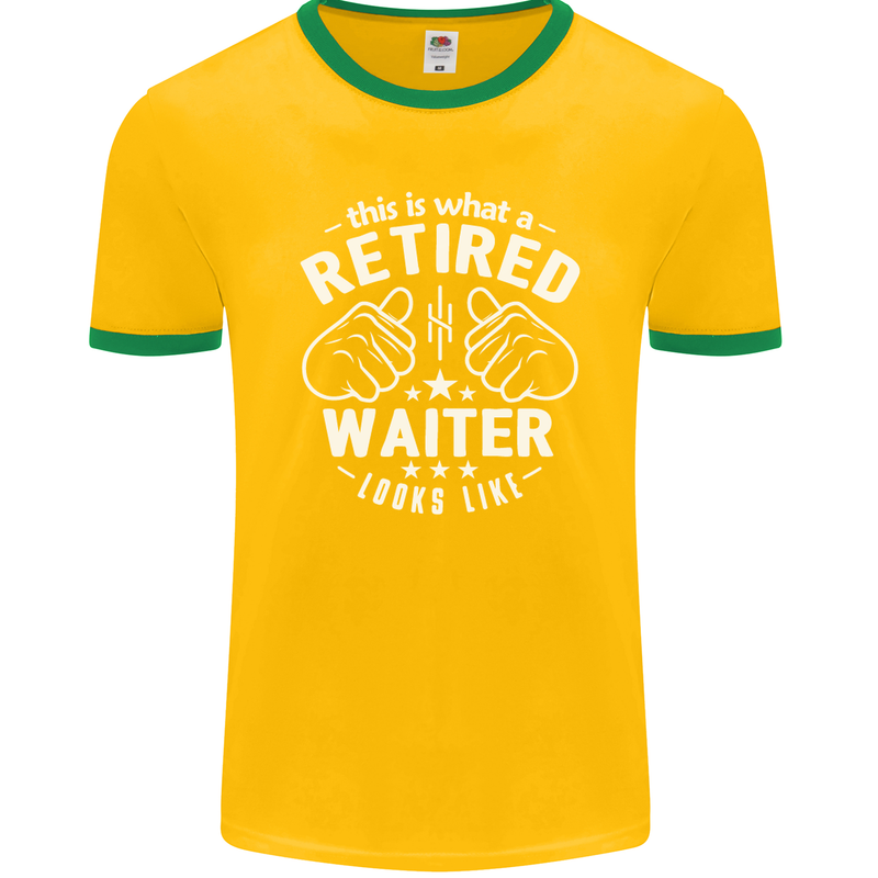This Is What a Retired Waiter Looks Like Mens Ringer T-Shirt FotL Gold/Green
