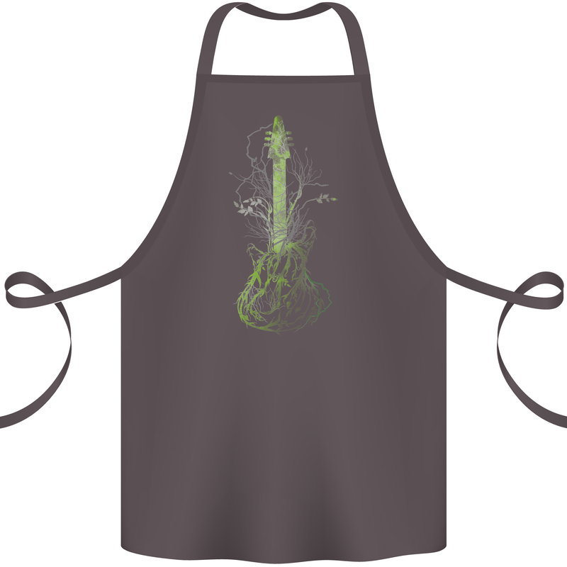 Green Guitar Tree Guitarist Acoustic Cotton Apron 100% Organic Dark Grey
