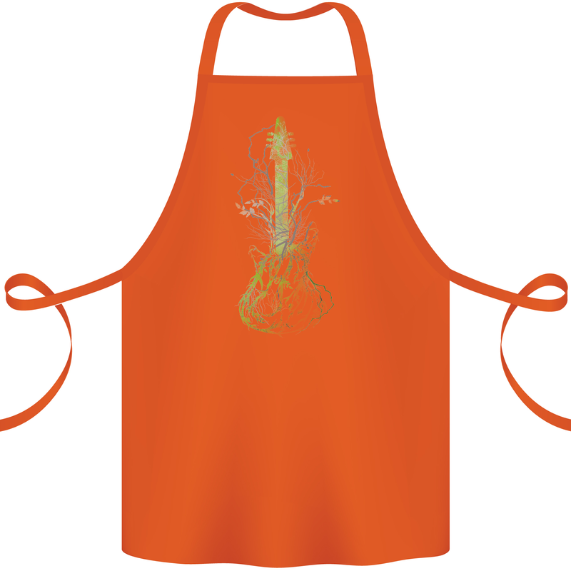 Green Guitar Tree Guitarist Acoustic Cotton Apron 100% Organic Orange