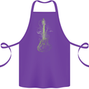 Green Guitar Tree Guitarist Acoustic Cotton Apron 100% Organic Purple