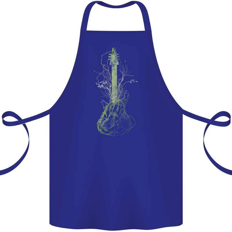 Green Guitar Tree Guitarist Acoustic Cotton Apron 100% Organic Royal Blue