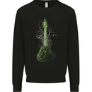 Green Guitar Tree Guitarist Acoustic Kids Sweatshirt Jumper Black