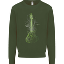 Green Guitar Tree Guitarist Acoustic Kids Sweatshirt Jumper Forest Green