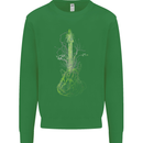 Green Guitar Tree Guitarist Acoustic Kids Sweatshirt Jumper Irish Green