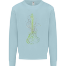 Green Guitar Tree Guitarist Acoustic Kids Sweatshirt Jumper Light Blue