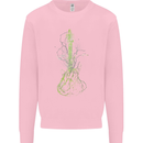Green Guitar Tree Guitarist Acoustic Kids Sweatshirt Jumper Light Pink