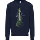 Green Guitar Tree Guitarist Acoustic Kids Sweatshirt Jumper Navy Blue