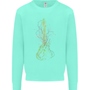 Green Guitar Tree Guitarist Acoustic Kids Sweatshirt Jumper Peppermint