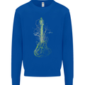 Green Guitar Tree Guitarist Acoustic Kids Sweatshirt Jumper Royal Blue