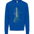 Green Guitar Tree Guitarist Acoustic Kids Sweatshirt Jumper Royal Blue