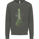 Green Guitar Tree Guitarist Acoustic Kids Sweatshirt Jumper Storm Grey