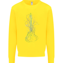 Green Guitar Tree Guitarist Acoustic Kids Sweatshirt Jumper Yellow