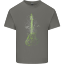 Green Guitar Tree Guitarist Acoustic Kids T-Shirt Childrens Charcoal