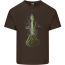 Green Guitar Tree Guitarist Acoustic Kids T-Shirt Childrens Chocolate