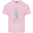 Green Guitar Tree Guitarist Acoustic Kids T-Shirt Childrens Light Pink