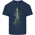 Green Guitar Tree Guitarist Acoustic Kids T-Shirt Childrens Navy Blue