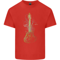 Green Guitar Tree Guitarist Acoustic Kids T-Shirt Childrens Red