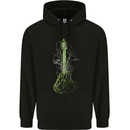 Green Guitar Tree Guitarist Acoustic Mens 80% Cotton Hoodie Black